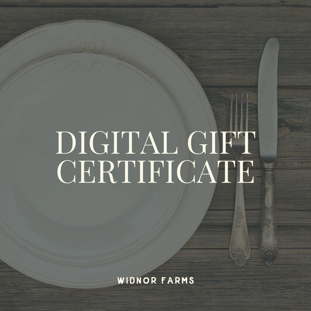 Widnor Farms Gift Certificate